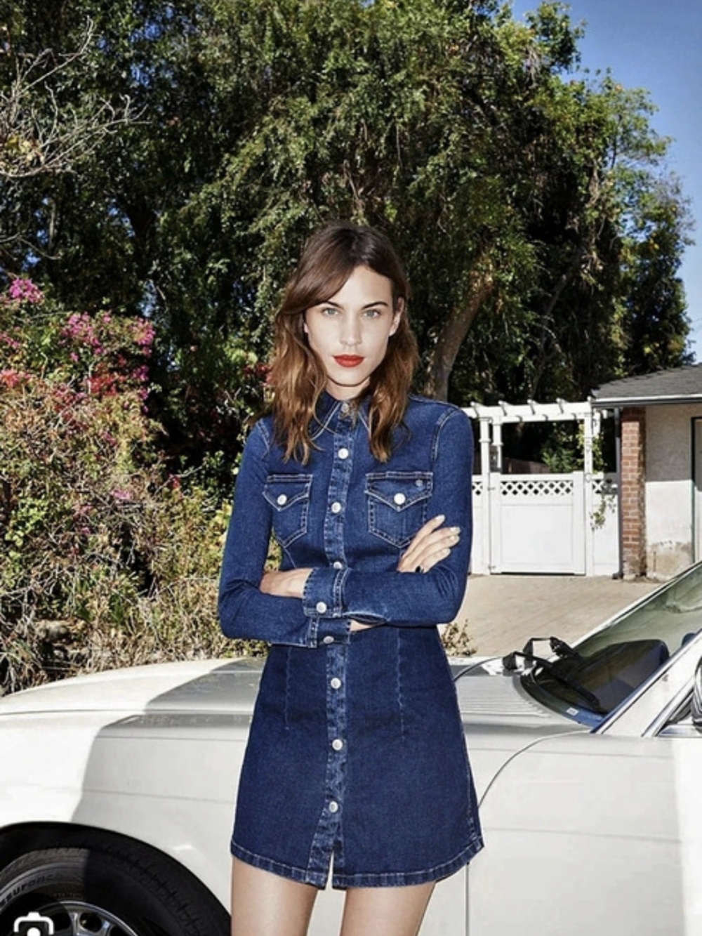 Alexa Chung x AG Jeans Stretch Denim Mini Shirt Dress / Jacket XS